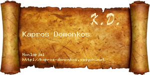 Kapros Domonkos névjegykártya